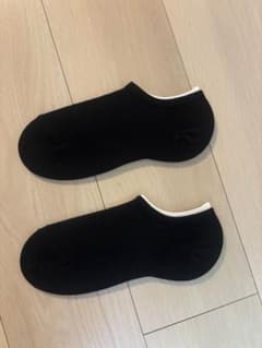 【新品】冷感 接触冷感 スニーカーソックス 2足セット 黒 25〜27cm 夏用のサムネイル