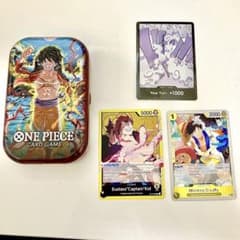 【海外限定】【セール】ワンピースカードゲーム 缶ケース カードドン　ルフィ　ニカのサムネイル