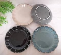 4색 4매 세트 미노야키 케이크 접시 접시 약 16cm