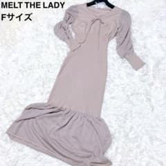 [미품] MELT THE LADY 다른 소재 닷킹 리브 니트 인어