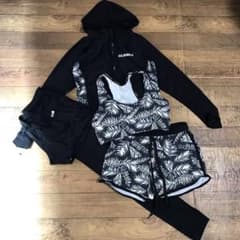 Rash guard 5-piece set with hood, women's swimsuit, sun protection.