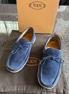 TOD' トッズのネイビーモカシン/スエードデッキシューズ サイズ: UK5