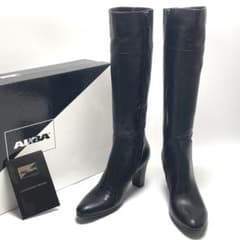 極美品 ALBA アルバ ロングブーツ 24.5 ブラック 黒 レディース 極美品 ALBA アルバ ロングブーツ 24.5 ブラック 黒 レディース
