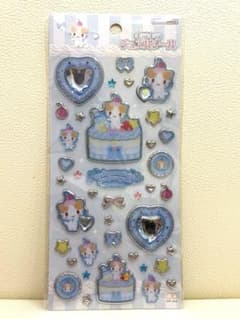 《正規品》キラキラジュエルシール　マシュマロみたいなふわふわにゃんこのサムネイル