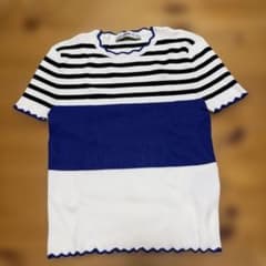 ZARA KNIT ボーダー 半袖ニット Sサイズのサムネイル