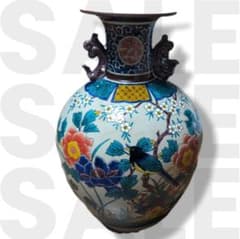 九谷焼 花瓶 鳳凰耳付 色絵 花鳥図 陶器 九谷焼 花瓶 鳳凰耳付 色絵 花鳥図 陶器 - メルカリ