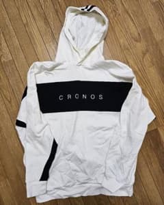 CRONOS メンズ パーカー ホワイト ブラック Mサイズのサムネイル