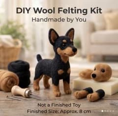 ハンドメイド 羊毛フェルト キット ミニピン ドーベルマン 犬 手作り