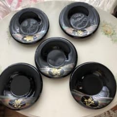 新品　未使用　琉球漆器　茶托5客　大花シリーズのサムネイル