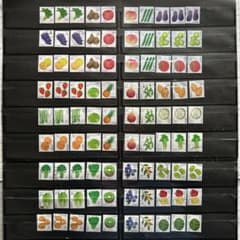 日本の古切手　野菜・くだもの その4　9枚 使用済切手 野菜とくだもの90枚u14 - メルカリ