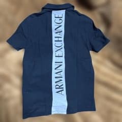 超お得Armani Exchange 黒 半袖ポロシャツ S バックプリント美品