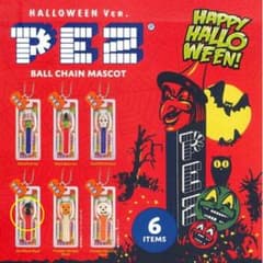 PEZ ハロウィン ボールチェーンマスコット スカルブラックヘッドのサムネイル