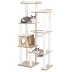 キャットタワー 木製 据え置き 透明ボウル付き 安定性 162cm - メルカリ