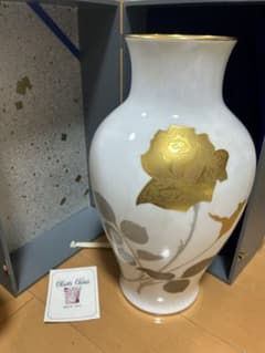 大倉陶園 OKURA 金 金蝕バラ 薔薇 花生 花瓶 フラワーベース 金彩