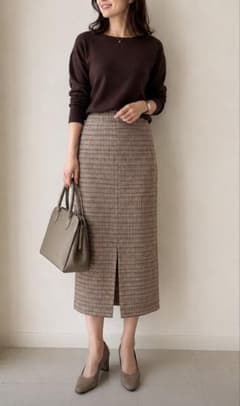 19日まで出品　美品❗️チェック柄ロングスカートのサムネイル