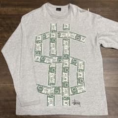 Stussy ドル札プリント ロンT L - メルカリ