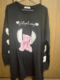 【Ank Rouge】アンクルージュ プリント Tシャツワンピース ロンT 黒のサムネイル