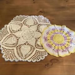 ハンドメイド ドイリー 2枚セット レース編み