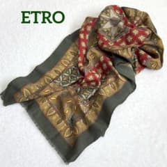 ETRO エトロ ストール ペイズリー ロングスカーフ ストール ショール ウール × シルク イタリア製 ブランド古着【中古】20250113/RA2932 ETRO - ETRO エトロ ストール ペイズリー ロングスカーフ ストール