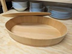 松田美智子の自在道具：楕円の飯台（大） 専用蓋付、すし桶、おひつ