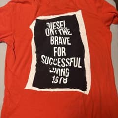 DIESEL Tシャツ メンズ レッド ロゴプリント