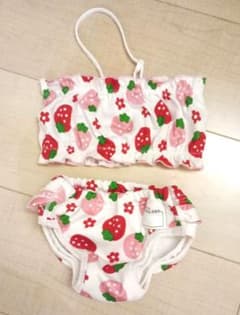 いちご柄 ベビー水着 セパレート 80-100cmのサムネイル
