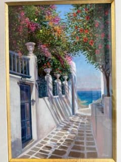 アンドリュープライス 黄色いバラ 版画 絵画 花 静物画 花瓶 額入り