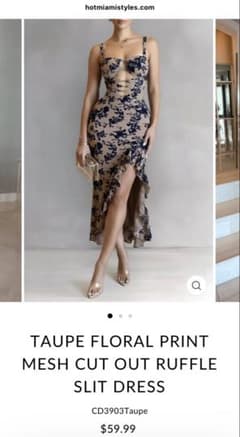 hot miami styleフローラルプリント ワンピースドレスのサムネイル