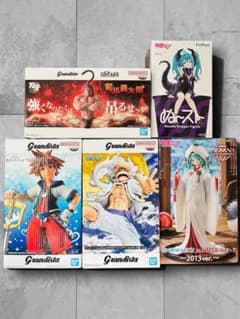 人気アニメ プライズフィギュア 5点SET ルフィ ソラ 範馬勇次郎 初音ミク