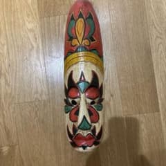 木彫り 仮面 壁掛け オブジェ - メルカリ