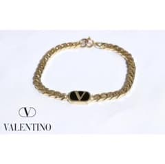 VALENTINO/ヴァレンティノ】ロゴモチーフゴールド喜平ブレスレット 