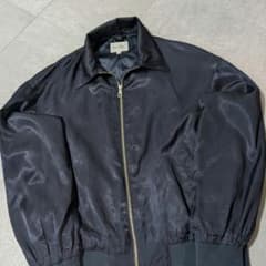 URBAN RESEARCH ジップアップ ブルゾン ネイビー M　レーヨン光沢のサムネイル