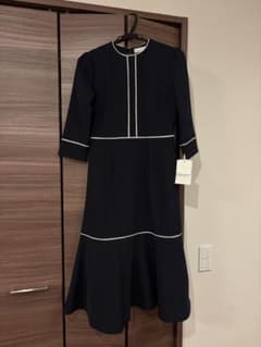 【CELFORD セルフォード】ネイビー ひざ丈ワンピース CWF0234103のサムネイル