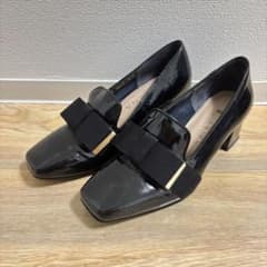 DIANA オペラシューズ　エナメルブラック　リボン23.0 美品】DIANA オペラシューズ スクエアトゥ リボン エナメル23cm - メルカリ