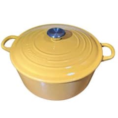 ル・クルーゼ ココットロンド 24cm 4.2L イエロー 両手鍋 鋳物ホーロー