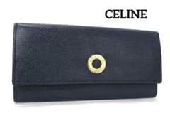 極美品 CELINE セリーヌ サークル金具 レザー 二つ折り 長財布 - メルカリ