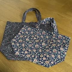 花柄トートバッグ 2点セット ハンドメイド　エコバッグのサムネイル
