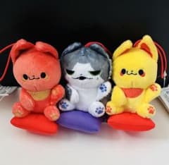 かみさまキツネとサラリーマン マスコット てまねき 全3種コンプセット