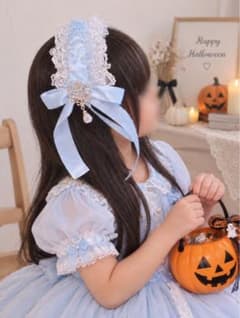 水色リボンのプリンセスキッズ用ヘッドドレスのサムネイル