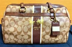 Coach ブラウン ストライプ ハンドバッグのサムネイル