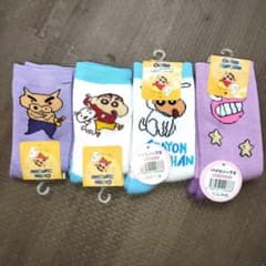 【値下】クレヨンしんちゃん パイルソックス　靴下　 4足セット 20-24cm - 4