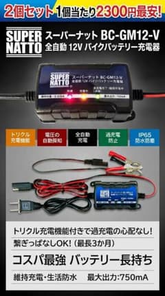 バイクメンテ必須アイテム★バッテリー充電器 BC-GM12-V お得な2個セットのサムネイル