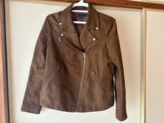 UNIQLO スエードタッチ ライダースジャケット ブラウン Mのサムネイル