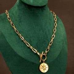 ヴィンテージ ゴールド コイン チェーン リンク トグル ネックレス