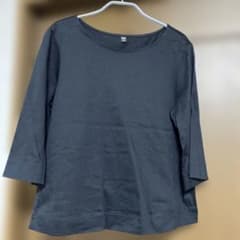 UNIQLO 五分袖 カットソー ブラック Mサイズのサムネイル