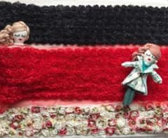 ご確認用　ローズレース　クリスマス向け真っ赤　黒　お洒落な花柄