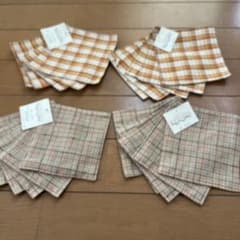 チェック柄 コースター 20枚セット オレンジ系　日本製のサムネイル