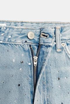 ZARA ラインストーンデニムパンツ 新品 サイズ32 - メルカリ