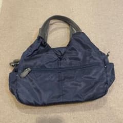 MK MICHEL KLEIN ネイビー ヘリンボーン柄 バッグのサムネイル
