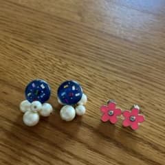 ピアス パール風 フラワー アクセサリーパーツのサムネイル